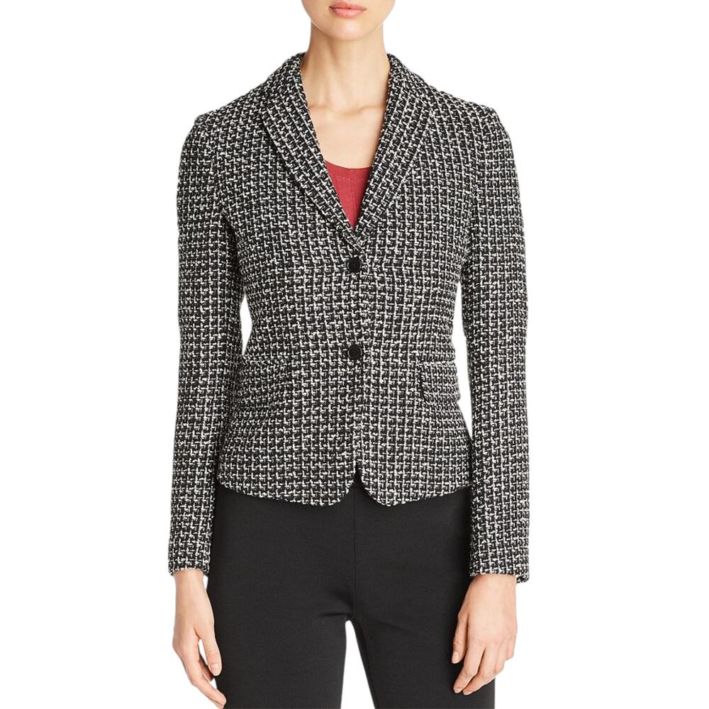 BOSS Black White Jomanda Tweed Blazer Jacket